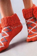 Носки спицами с помпонами