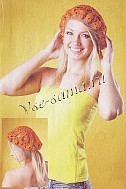 Оранжевый ажурный берет