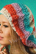 Берет крючком - Радуга