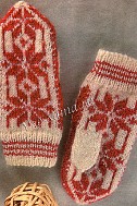 Варежки Цветы на снегу