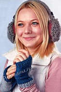 Наушники «Ежики» и митенки с косой