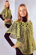 Зеленая ажурная накидка