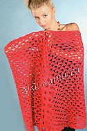Красный палантин крючком