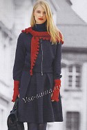 Красная шаль и митенки