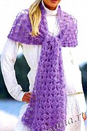 Фиолетовый ажурный палантин