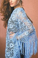 Голубая шаль крючком