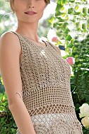 Топ бежевый крючком
