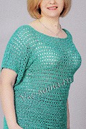Бирюзовый топ крючком