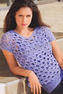 Лиловый топ, связанный крючком