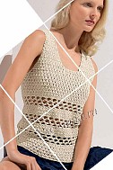 Ажурный топ крючком кремового цвета
