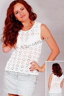 Белая майка крючком