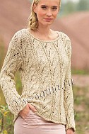 Пуловер с ажурным узором из кос
