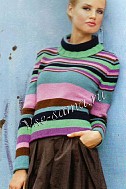 Пёстрый пуловер в полоску