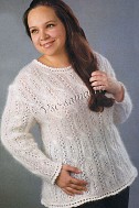 Белый пуловер спицами