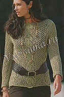 Сетчатый пуловер с ажурными вставками