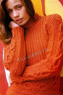 Свитер спицами - апельсиновый взрыв