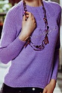 Сиреневый пуловер спицами