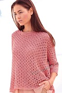 Пуловер с узором с дырочками
