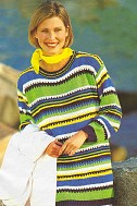 Разноцветный пуловер с полосами - спицами
