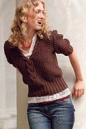 Пуловер с косами