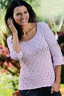 Сиреневый ажурчатый пуловер