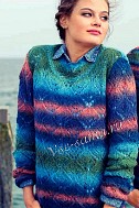 Разноцветный ажурный пуловер