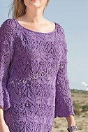 Фиолетовый ажурный пуловер