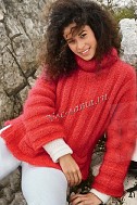 Красный мохеровый пуловер