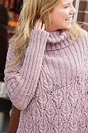 Свитер сиреневый с ажурным узором
