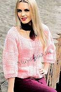 Розовый джемпер спицами