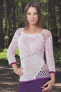 Джемпер спицами с ажурным узором