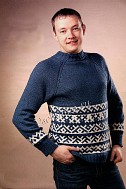 Мужской пуловер с жаккардовым узором