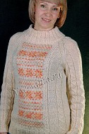 Свитер спицами «Сливочный»