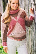 Пуловер из цветных участков