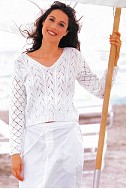 Пуловер с ажурными узорами