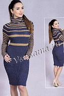 Платье в полоску из микрофибры