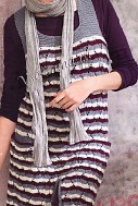 Полосатое платье спицами