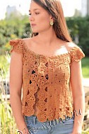 Оранжевый топ с люрексом