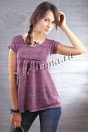 Сиреневый топ с короткими рукавами