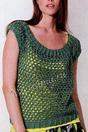 Топ крючком зеленого цвета