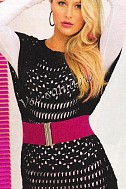 Чёрный ажурный топ спицами