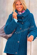 Жакет спицами крупной вязки