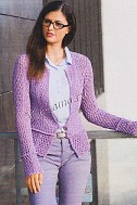 Ажурный сиреневый жакет
