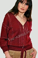Кофточка спицами - Бордо