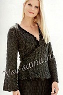 Ажурный женский жакет с запахом