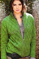 Зеленый жакет с узором из ромбов