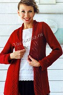 Красный жакет с ажурной каймой