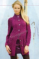 Розовый жакет спицами