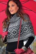 Короткая накидка с жаккардовыми узорами