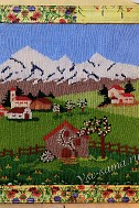 Панно спицами Альпийская деревня